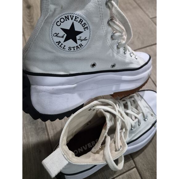 Converse Chuck Taylor All Star Platform High White Womens Size 7 Preowned - Picture 7 of 8